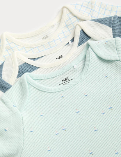 3 Pack Pure Cotton Nautical Bodysuits (6½lbs-3 Yrs)