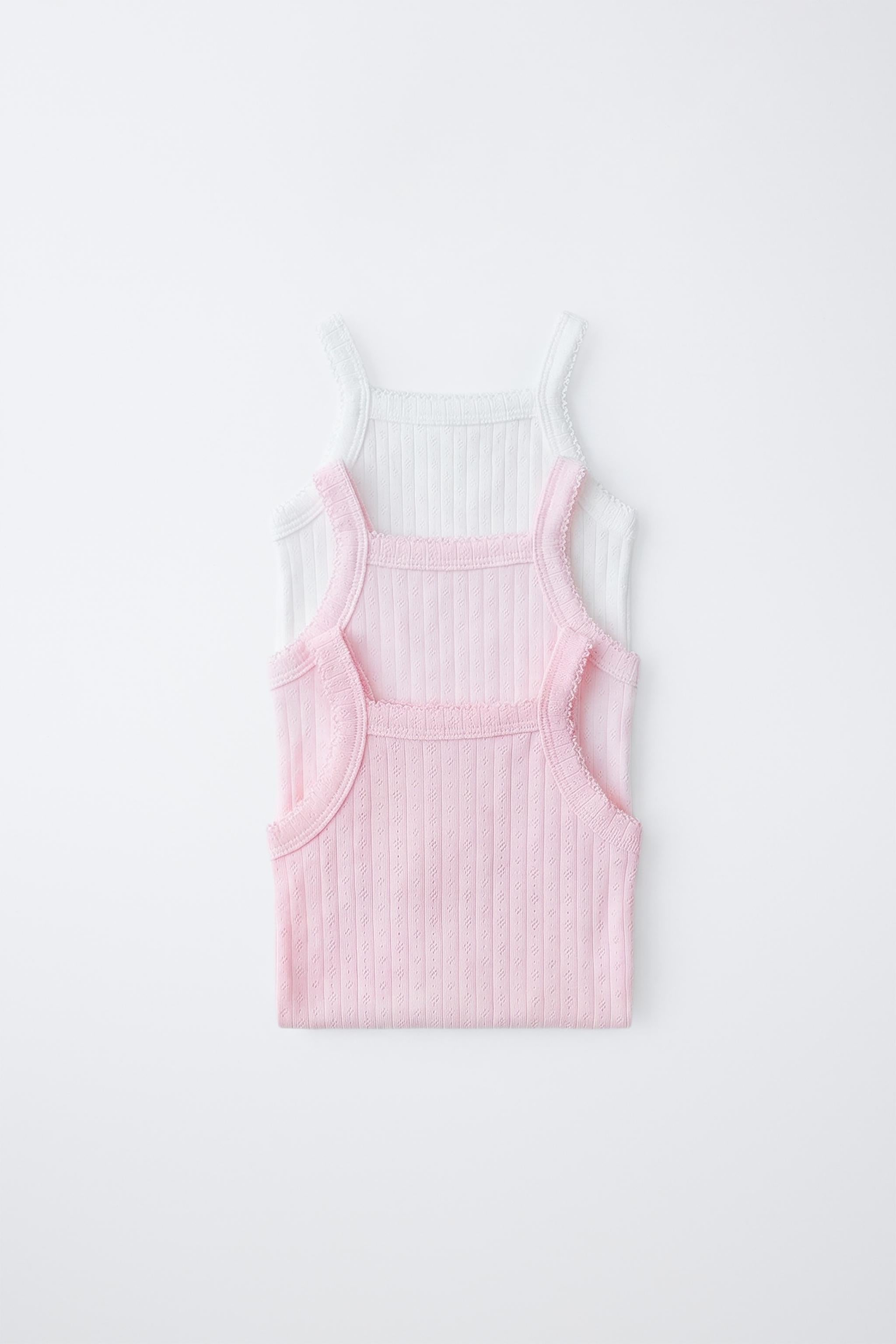 3-PACK OF POINTELLE STRAPPY BODYSUITS - Pink / 12-18 months (86 cm)