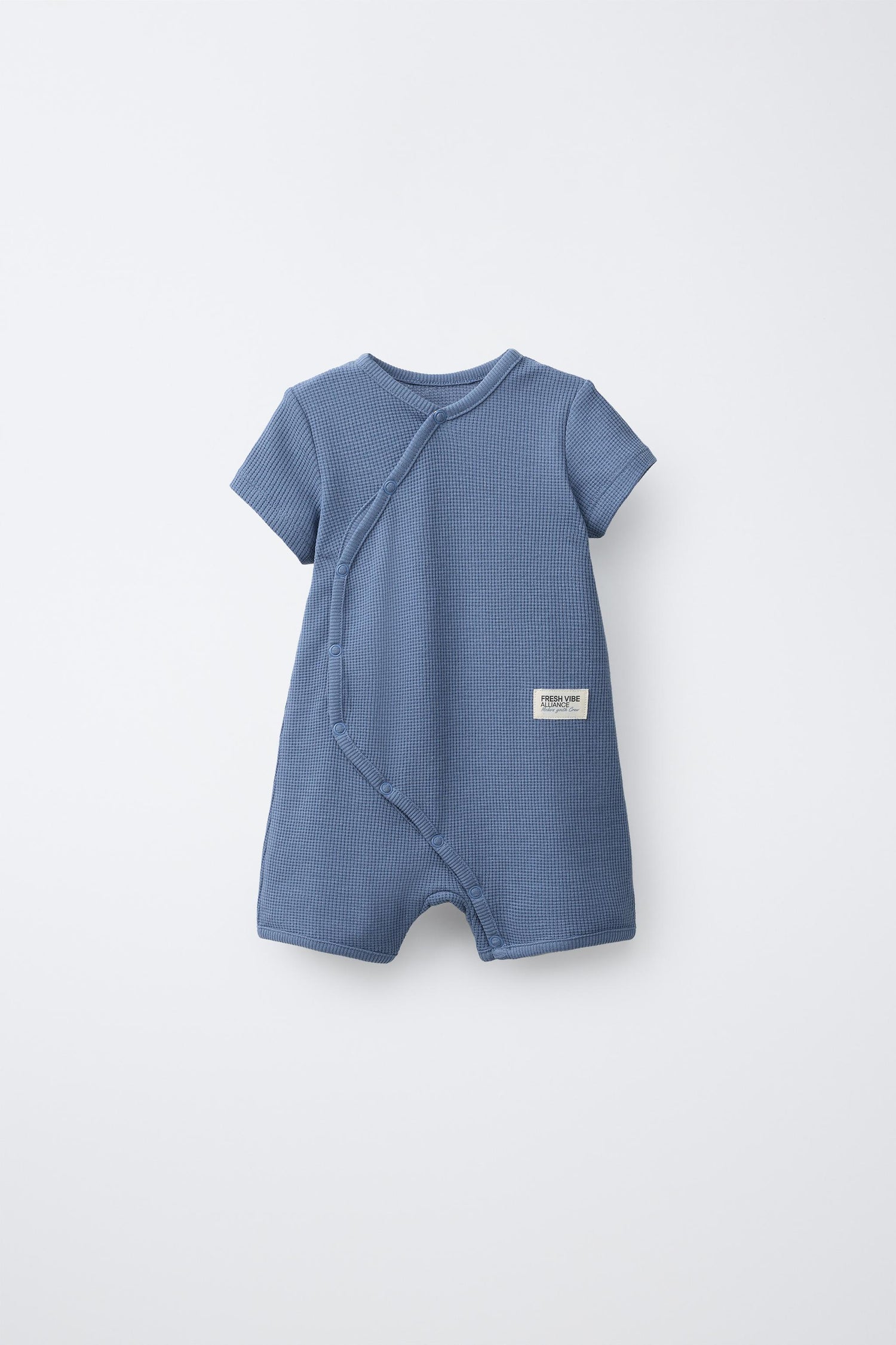 SHORT WAFFLE-KNIT PYJAMAS - Blue / 12-18 months (86 cm)