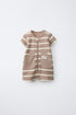 SHORT WAFFLE-KNIT SLEEPSUIT - Brown / 12-18 months (86 cm)