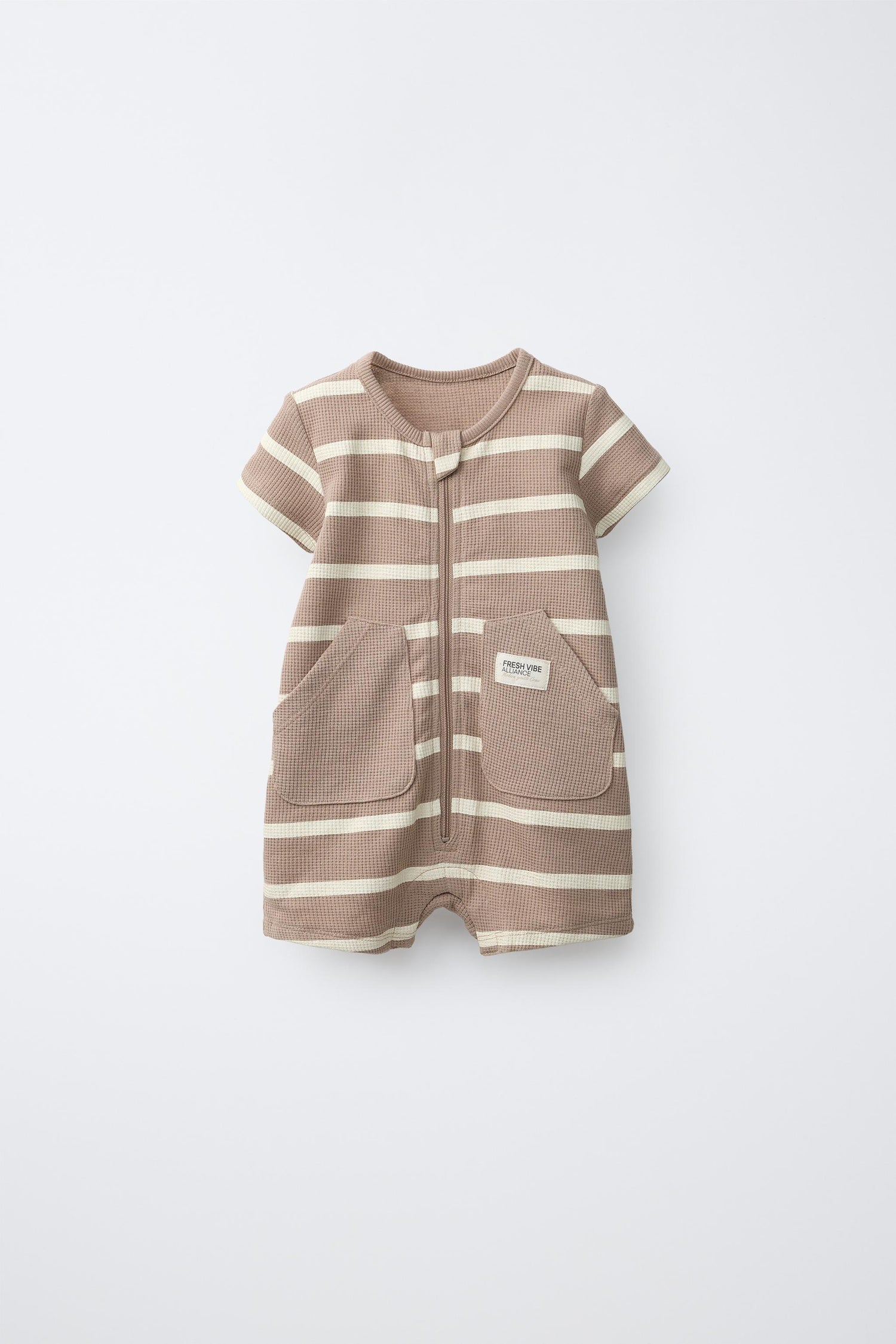 SHORT WAFFLE-KNIT PYJAMAS - Brown / 12-18 months (86 cm)
