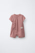 SHORT WAFFLE-KNIT SLEEPSUIT - Pink / 12-18 months (86 cm)