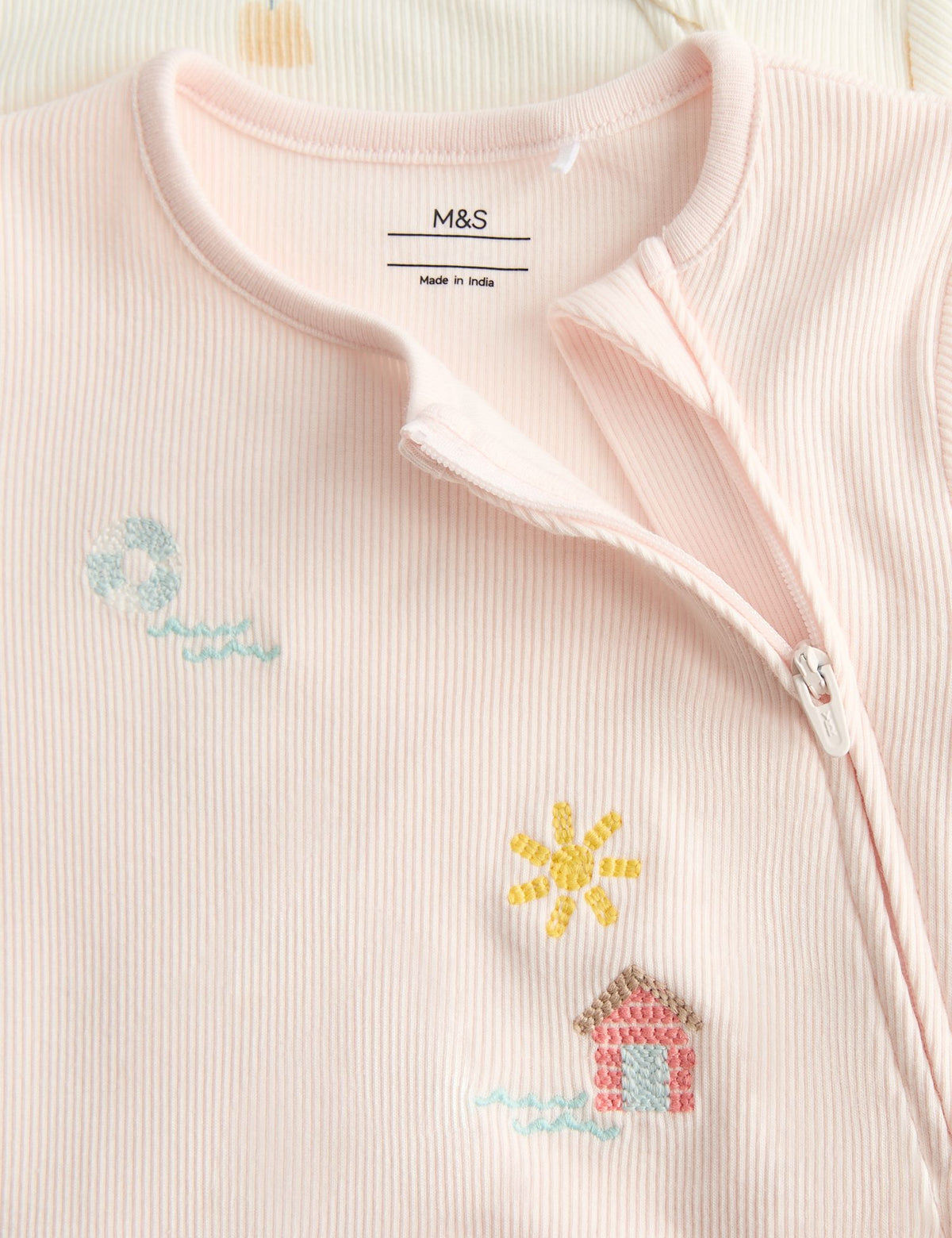 3 Pack Cotton Rich Embroidered Rompers (7lbs-3 Yrs)