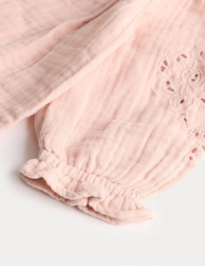 Pure Cotton Broderie Woven All in One (0-12 Mths)