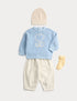 4 Piece Cotton Rich Knitted Outfit (0-6 Yrs) - BLUE MIX / 12-18 Months