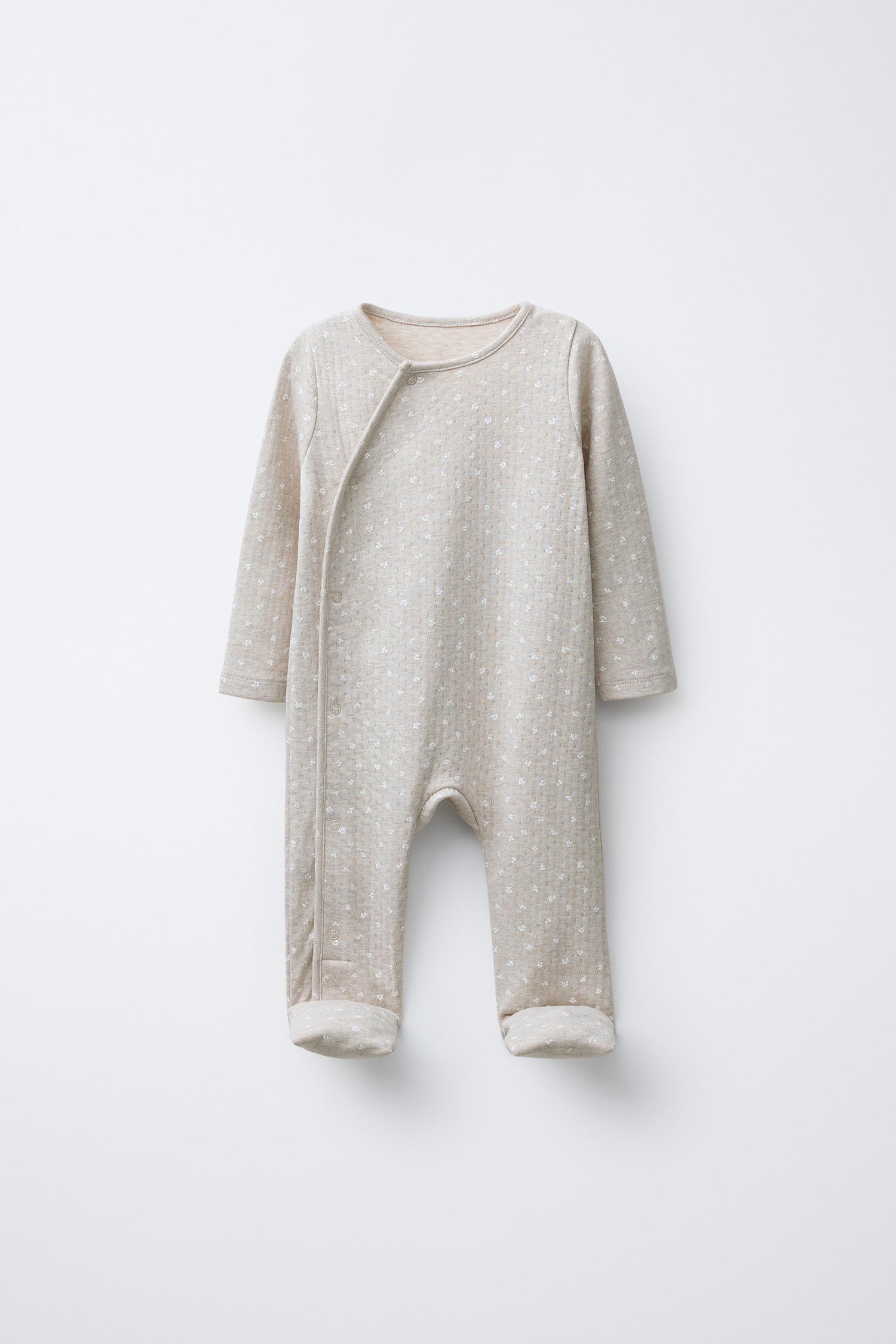 CONVERTIBLE FOOTED SLEEPSUIT - Grey marl / 0-1 months (56 cm)