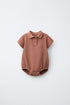 POLO COLLAR BODYSUIT - dark russet / 12-18 months (86 cm)