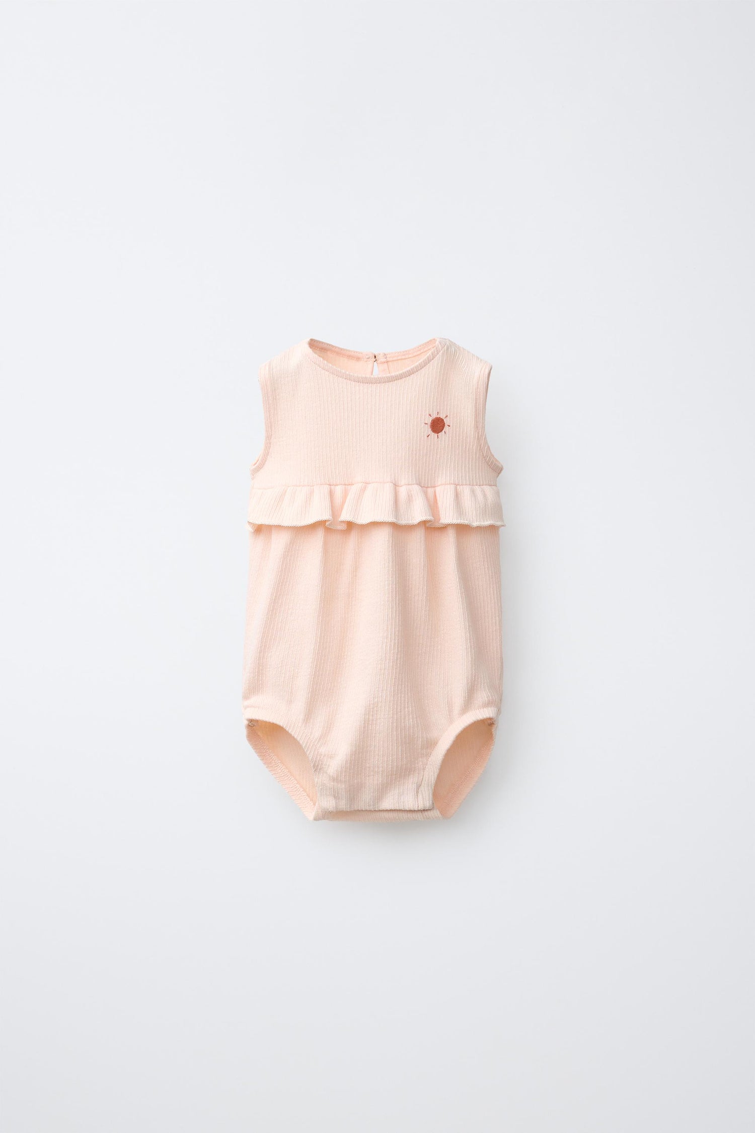 EMBROIDERED SUN RUFFLE BODYSUIT