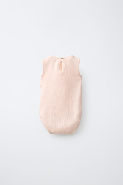 EMBROIDERED SUN RUFFLE BODYSUIT