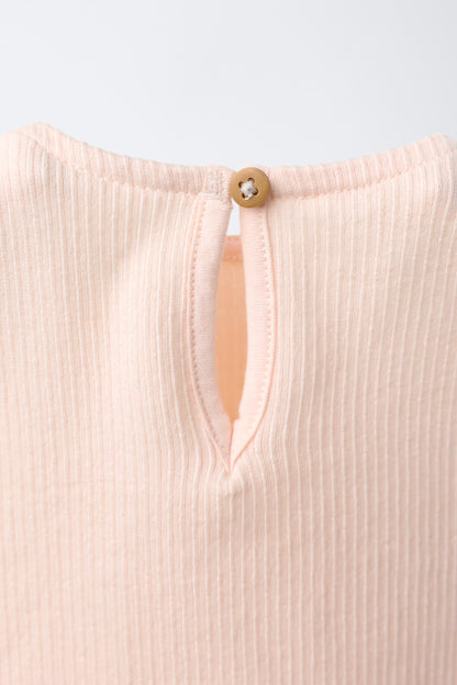 EMBROIDERED SUN RUFFLE BODYSUIT