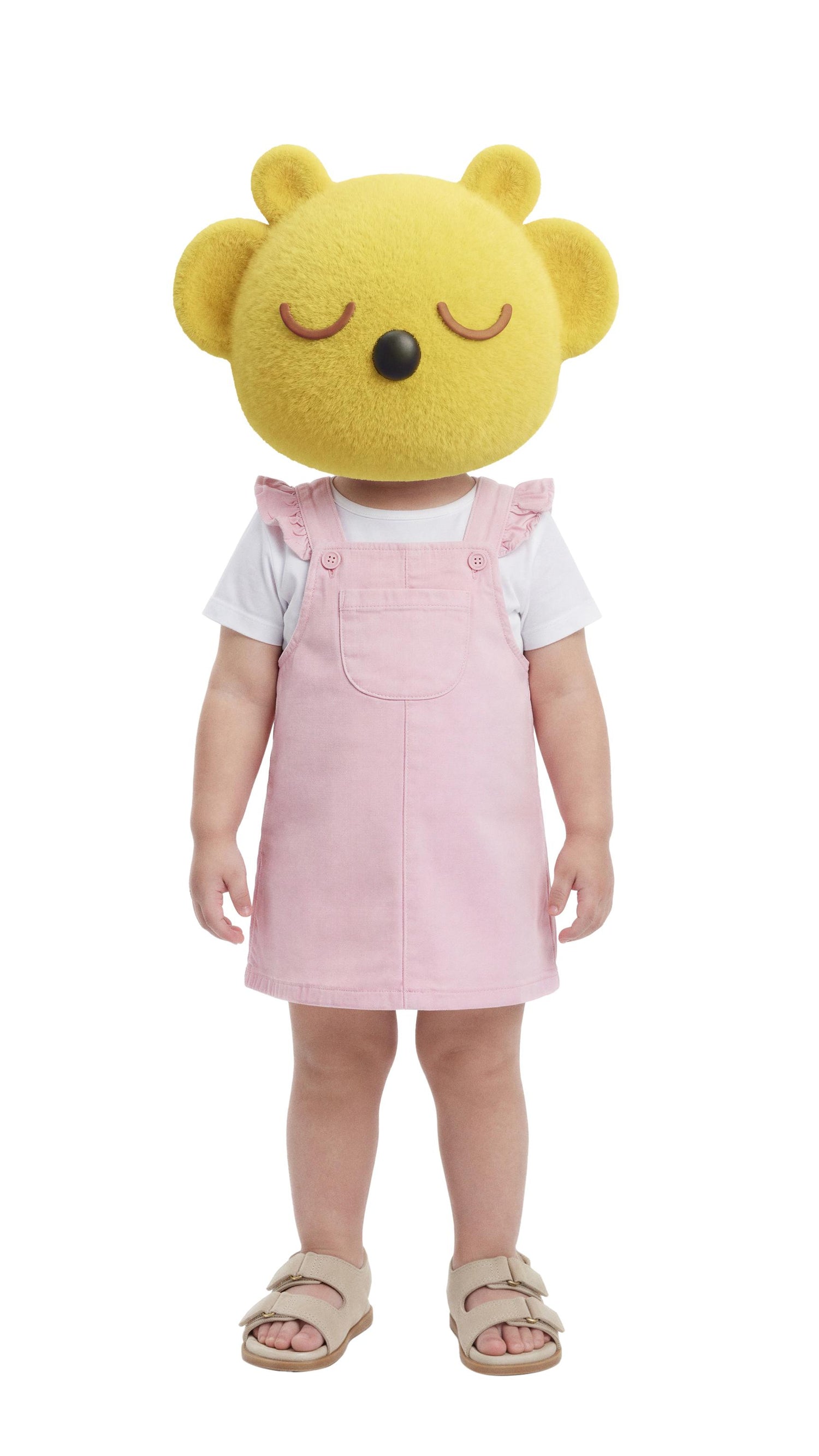TWILL PINAFORE DRESS - Mid-pink / 12-18 months (86 cm)
