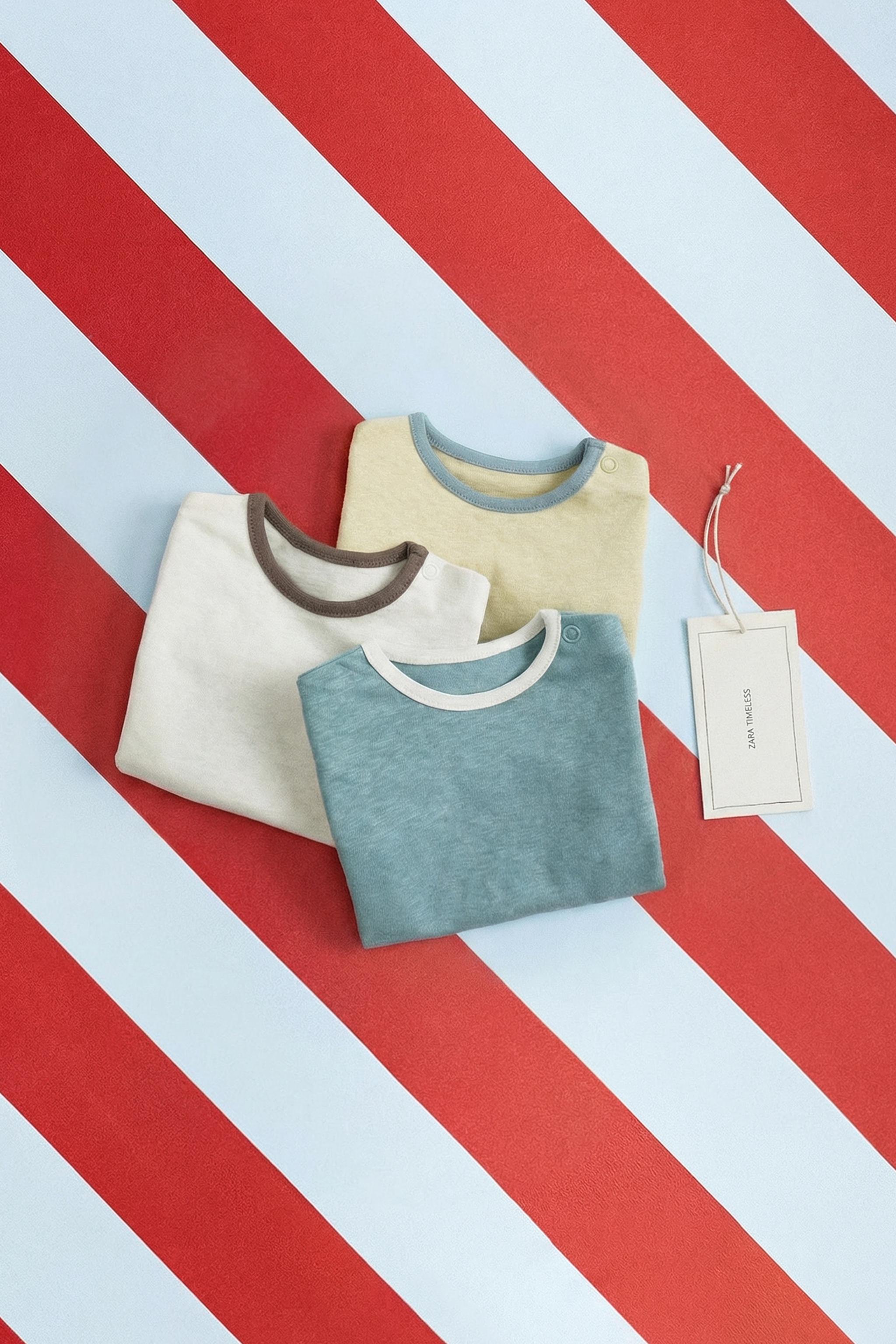 ZARA TIMELESS - 3-PACK OF BODYSUITS WITH CONTRAST PIPING - ed / 12-18 months (86 cm)