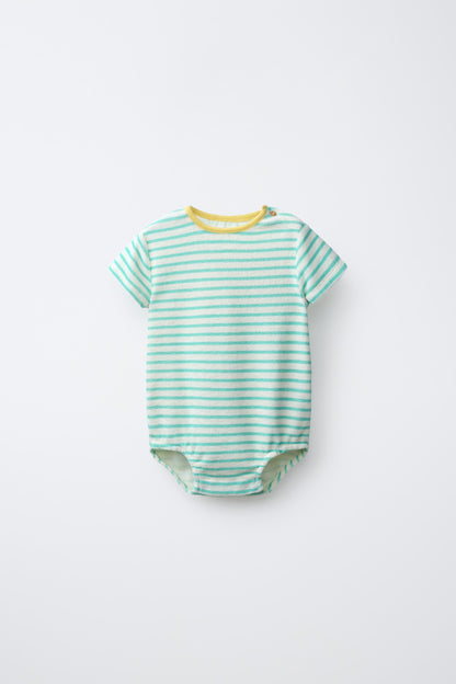 STRIPED TOWELLING BODYSUIT
