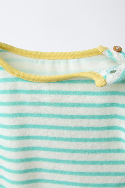 STRIPED TOWELLING BODYSUIT