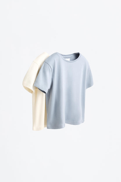 Pack of 2 plain T-shirts - ECRU / 11-12 years