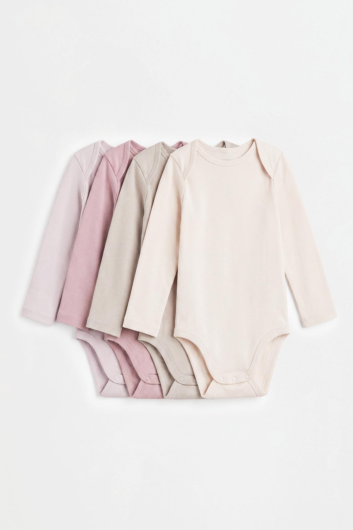 Plain long sleeve bodysuits (4-pack)