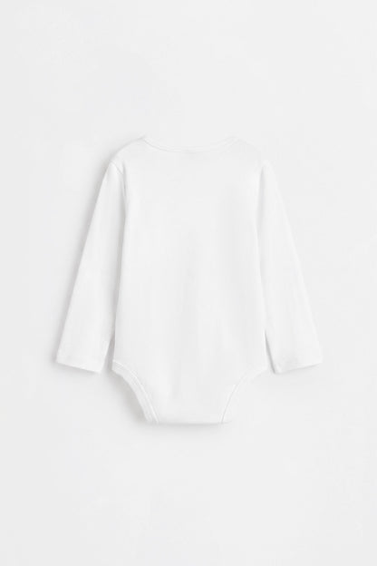 Long sleeve bodysuits (4-pack) - WHITE / 12-18 months