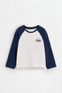 Text raglan sleeve T-shirt - NAVY / 12-18 months