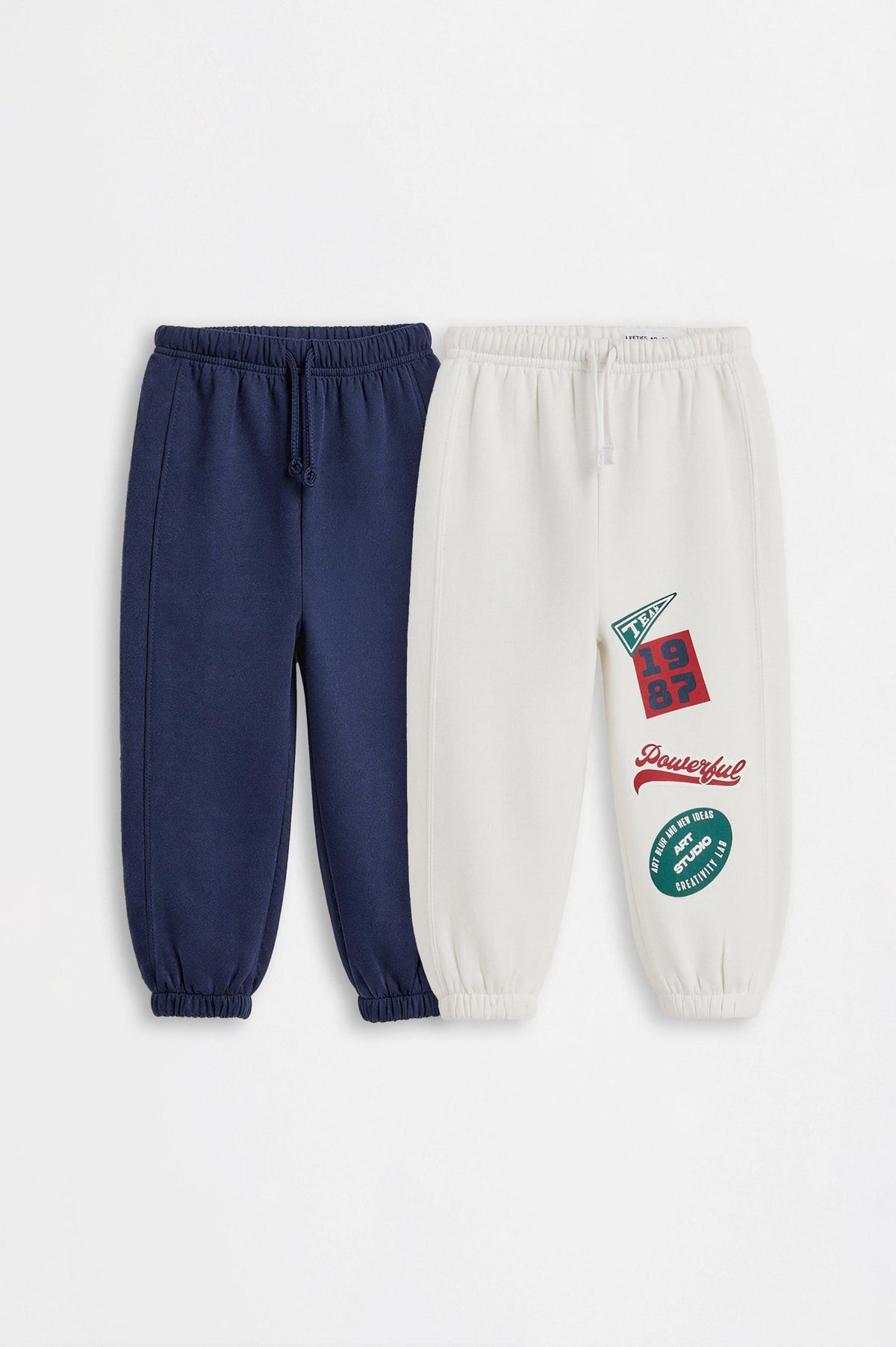 Pack of 2 contrast plush trousers