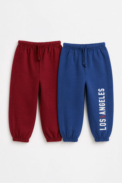 Pack of 2 contrast plush trousers