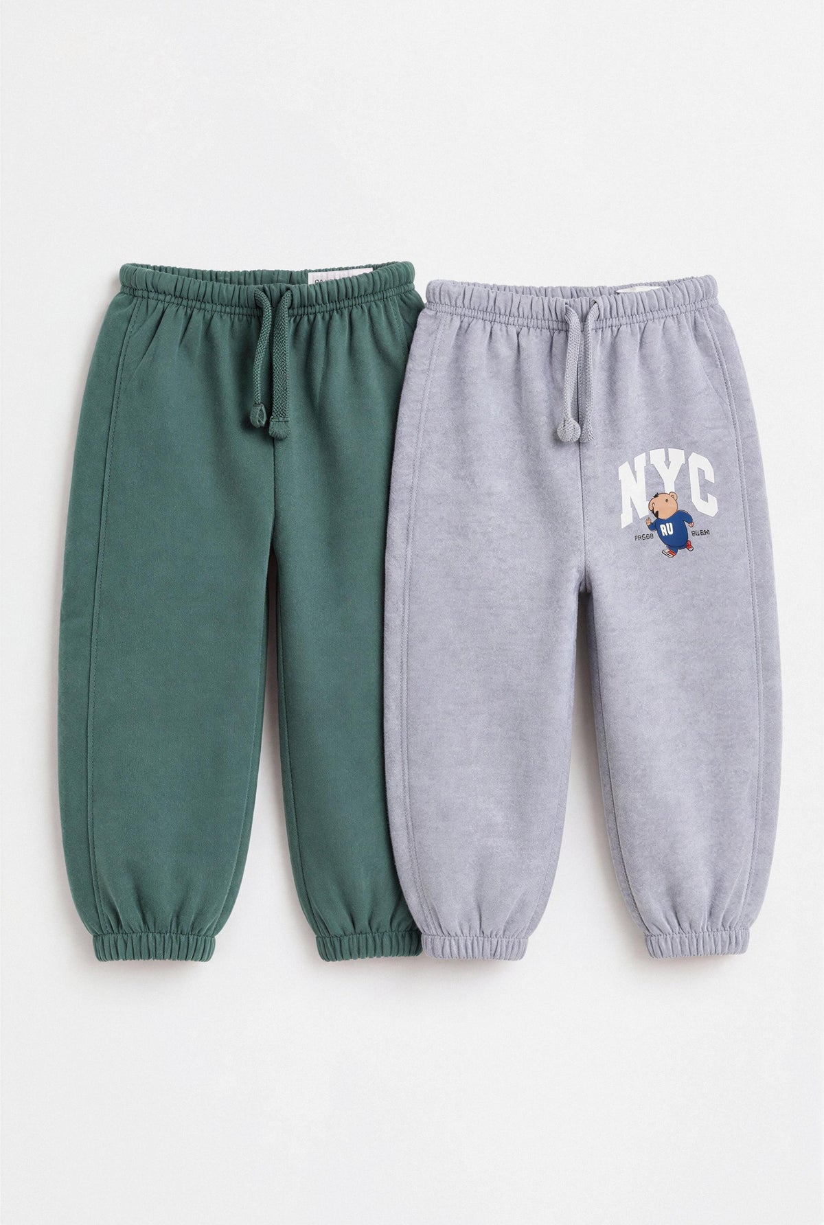 Pack of 2 contrast plush trousers