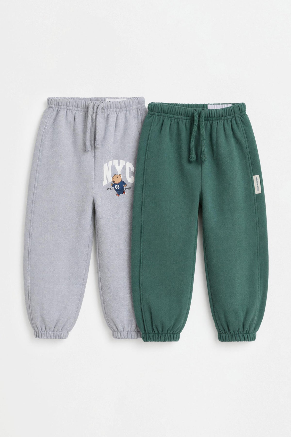 Pack of 2 contrast plush trousers