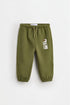 Plush sweatshirt and trousers set - DARK KHAKI / 12-18 months