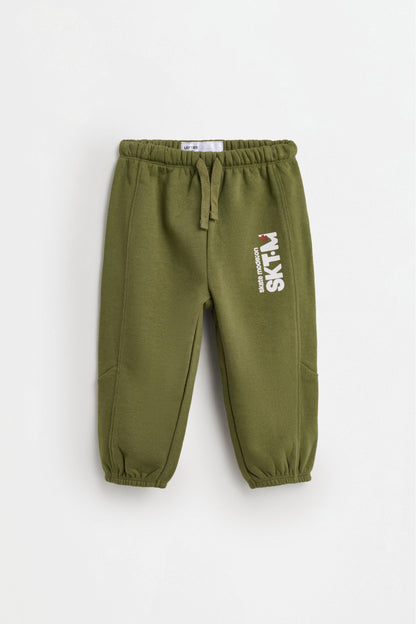 Plush sweatshirt and trousers set - DARK KHAKI / 12-18 months
