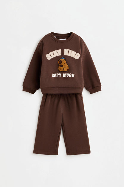 Plush sweatshirt and trousers co-ord