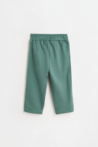 Side-stripe plush trousers
