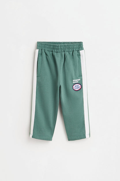 Side-stripe plush trousers