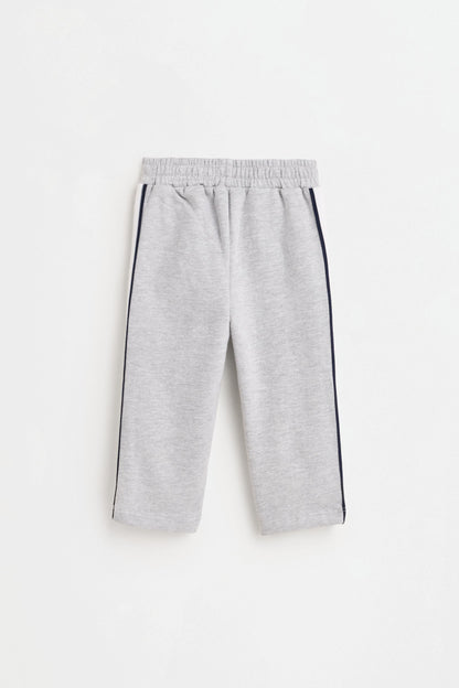 Side-stripe plush trousers