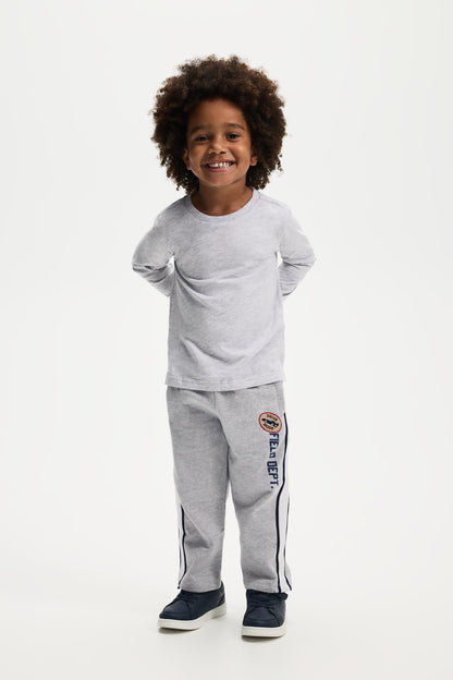 Side-stripe plush trousers