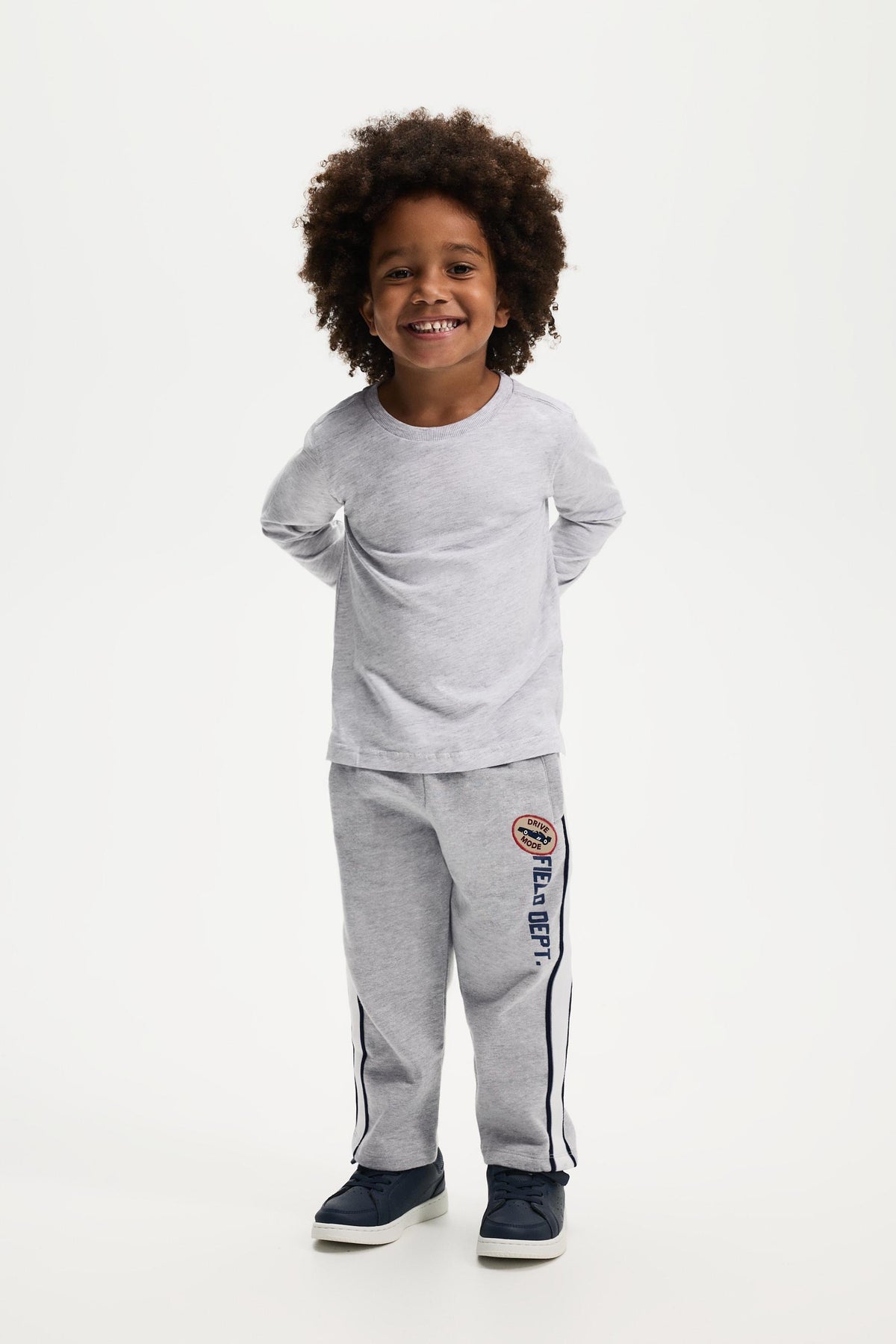 Side-stripe plush trousers