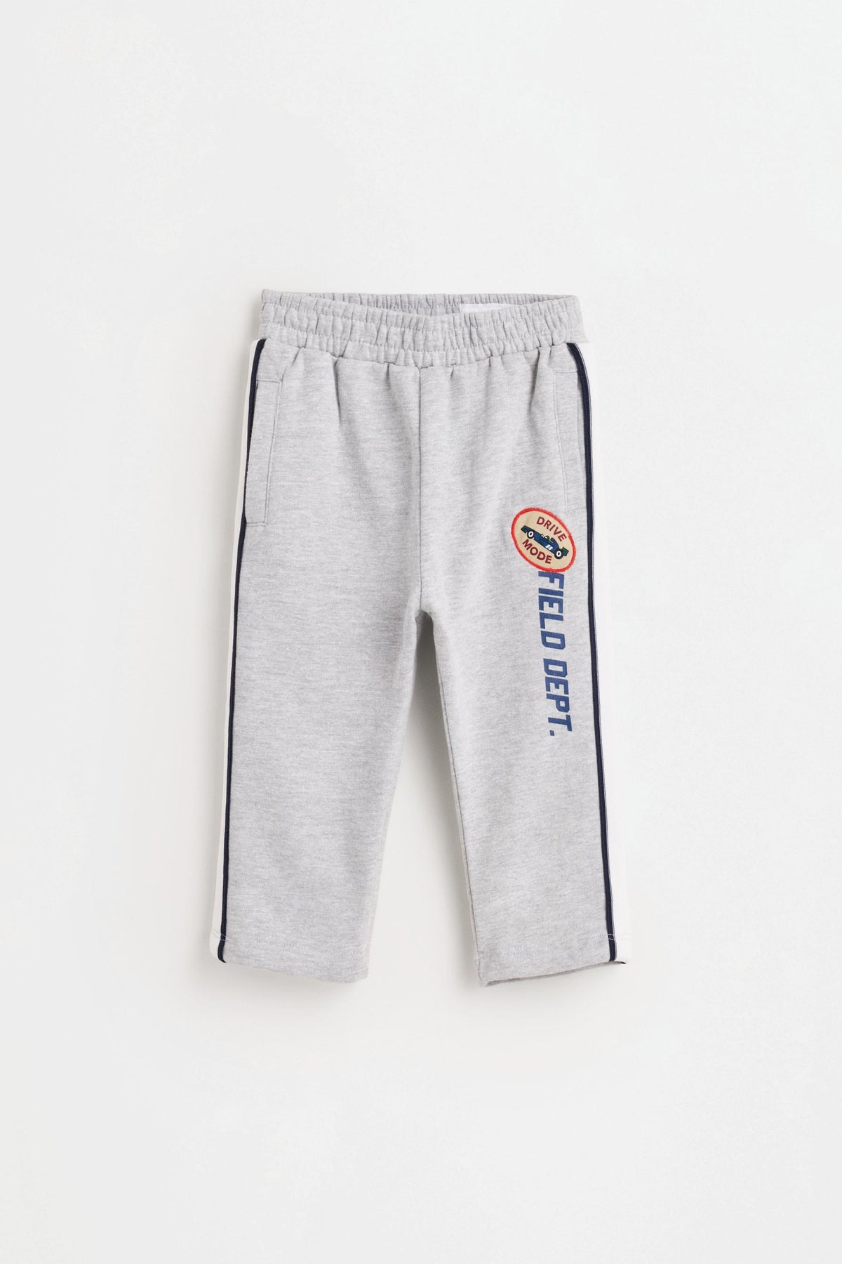 Side-stripe plush trousers
