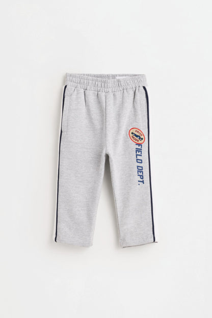 Side-stripe plush trousers