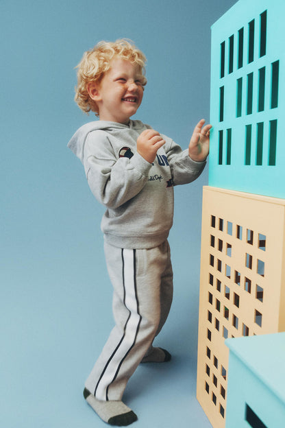 Side-stripe plush trousers