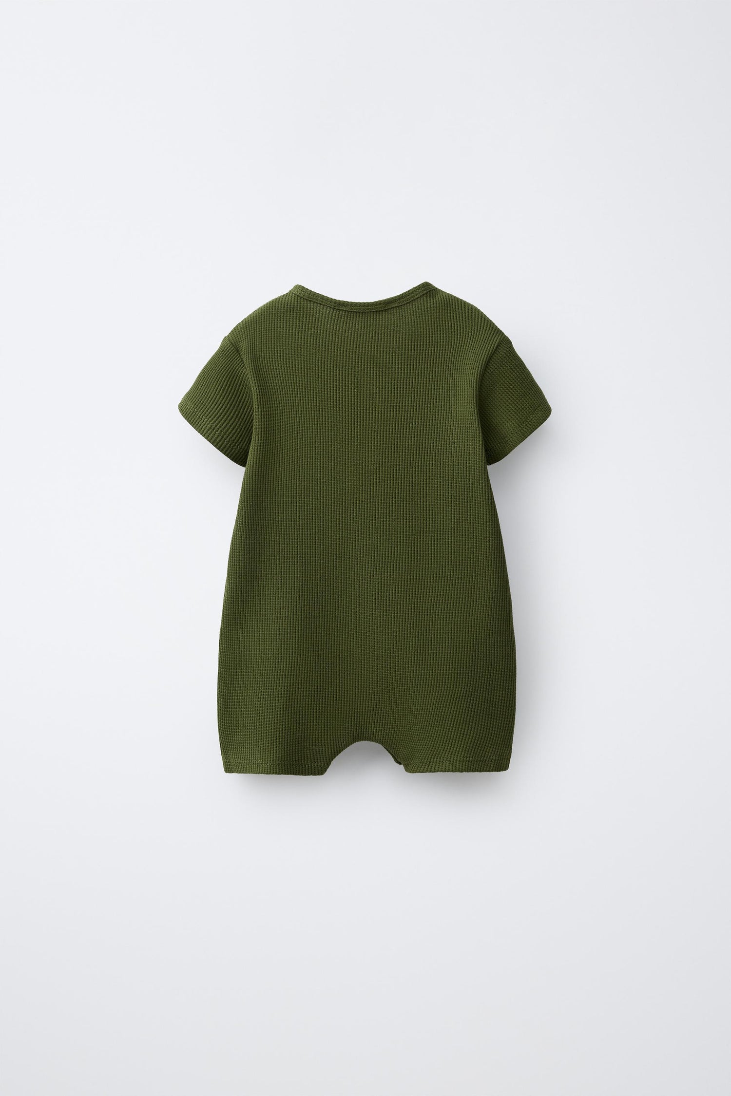 WAFFLE-KNIT HENLEY ROMPER