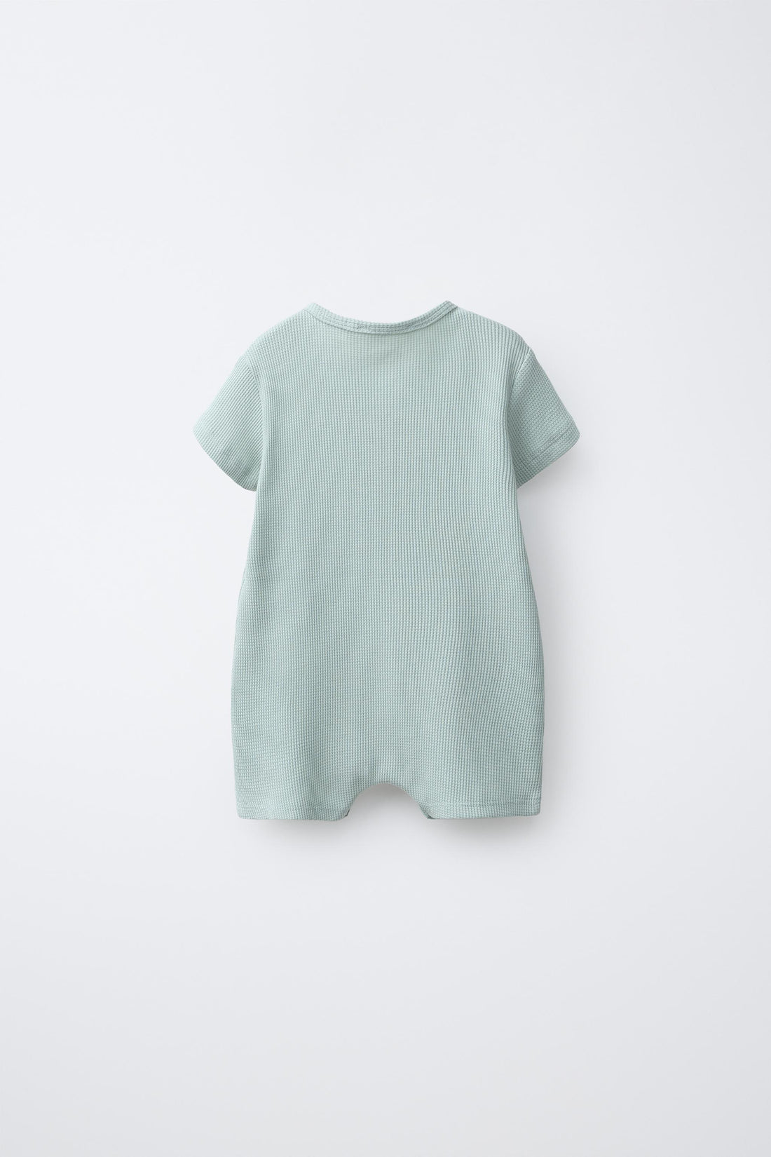 WAFFLE-KNIT HENLEY ROMPER