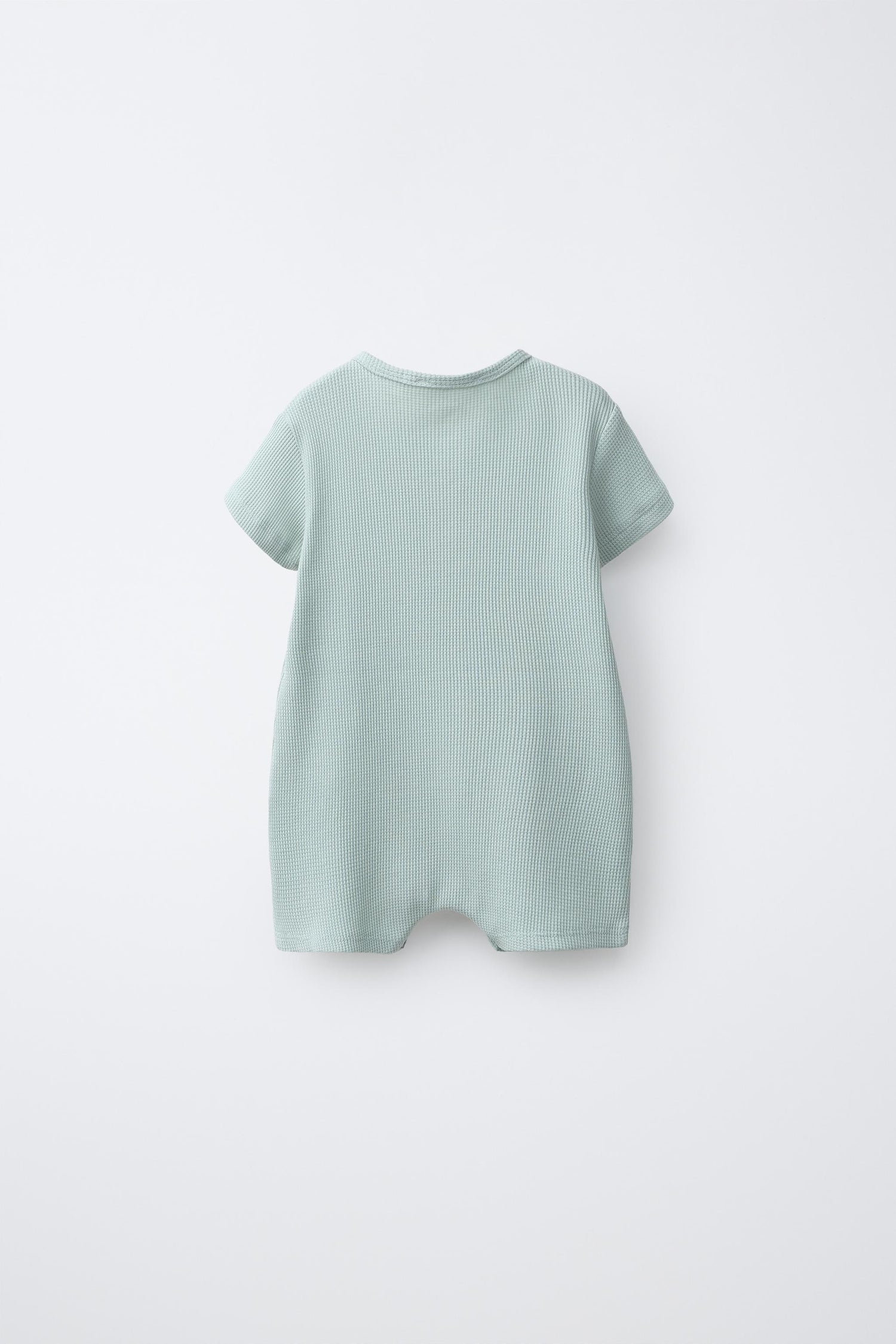 WAFFLE-KNIT HENLEY ROMPER