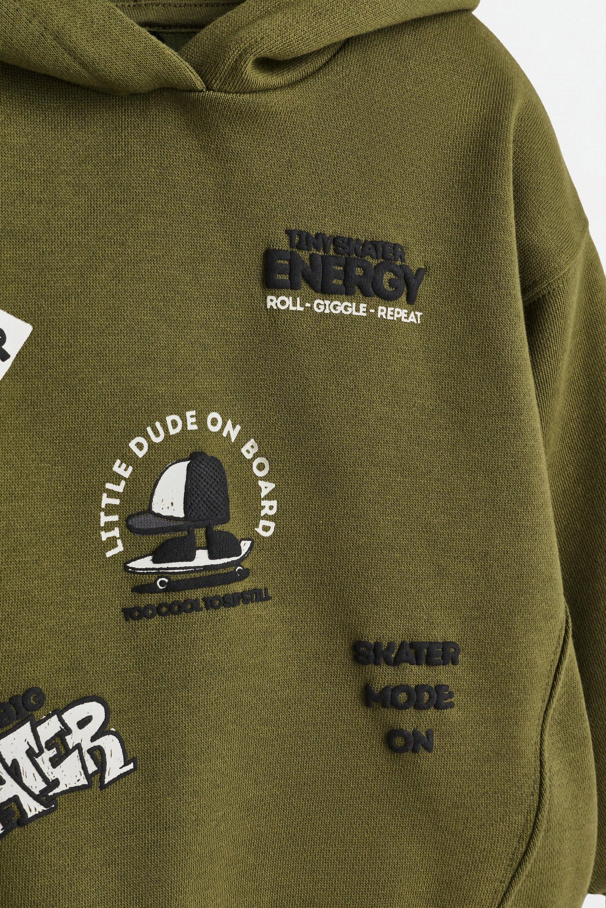 Raised print hoodie