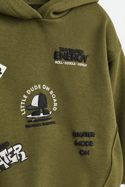 Raised print hoodie