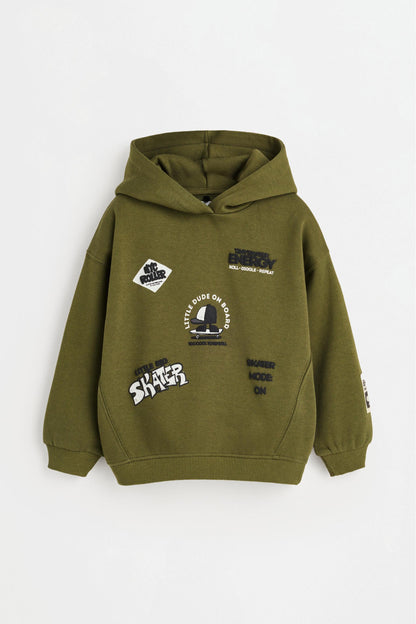 Raised print hoodie
