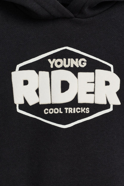 Raised print hoodie