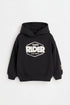 Raised print hoodie - MEDIUM GREY / 12-18 months