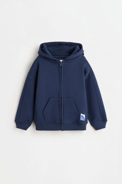 Zip-up sweatshirt - NAVY / 12-18 months