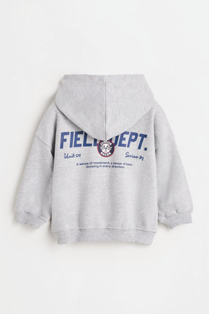 Printed hoodie - GREY MARL / 12-18 months