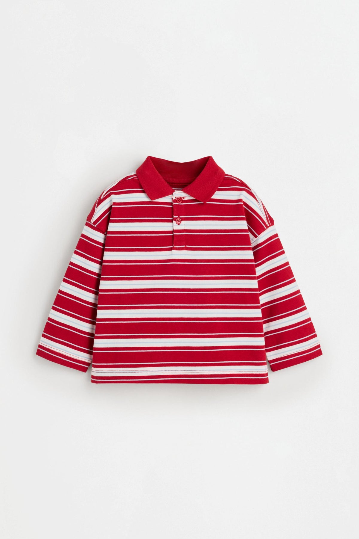 Striped polo shirt - RED / 12-18 months