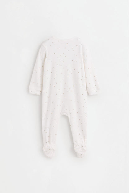 Printed interlock sleepsuit - MINK / 0-1 months