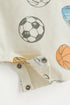 Short printed sleepsuit - ECRU / 12-18 months